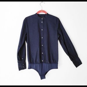 J crew body suit stretch blouse - Navy. Sz 6